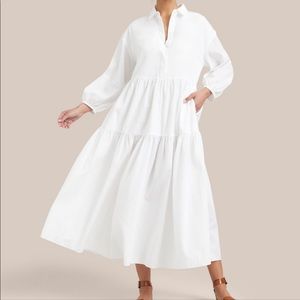 Modern Citizen Delia Organic Cotton Poplin Tiered Maxi Dress XS/S